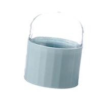 HUSHUI Porta Spugnetta per Trucco Organizzatore Portatile Antipolvere con Coperchio Trasparente per Viaggi e Uso Domestico, Design Compatto in Plastica, 7,8 X 5,8 Cm (Blu)