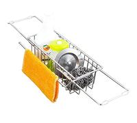 HUSHUI Portaoggetti per lavello, portaoggetti telescopico in Acciaio Inox per lavello da portasciugamani per Spugna e Sapone