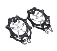 HUSHUI Ramponi da 12 Denti per Scarponi da Coperture da Antiscivolo Resistenti Adatte per attività All'aperto Acciaio Inossidabile - 2 Pezzi (L)