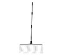 HUSHUI Rastrello Ad Rastrello da Giardino con Manico Lungo Regolabile 21 Denti per Allentare il Terreno e Raccogliere Foglie Adatto a Tutte le età Acciaio Inossidabile 160 Cm