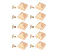 HUSHUI Rivetti a vite a punta quadrata, Rivetti Punk Piramide in Lega di Zinco per Pelletteria con Finitura Elettrolaminata, Kit di Riparazione da 15 mm per Borse Cinture Giacche (Oro)