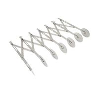 HUSHUI Rullo Tagliapasta a 7 Ruote Regolabile per Tagli Uniformi di Dolci e Pizza, Resistente Acciaio Inossidabile 9,6x3,2 Pollici