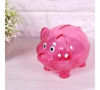 HUSHUI Salvadanaio, Salvadanaio a Forma di Maiale dei Cartoni Animati con Plastica Trasparente per Bambini Che Risparmiano Denaro, Giocattolo (Piccola rosa rossa)