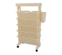 HUSHUI Scaffale Mobile Caratterizzato da Design Multistrato e Funzioni Girevoli per la Sala Studio Dell'ufficio Domestico, Materiale Leggero in PP, 37,6x22,5x75,3 Cm (Cachi)