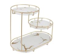 HUSHUI Scaffali Organizer da Banco per Cosmetici, Moderni Ed Eleganti in Ferro e Vetro per Tavolo da Trucco 1 unità (#1)