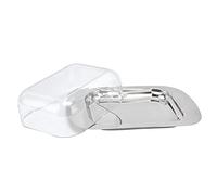 HUSHUI Scatola per Burro in Acciaio Inossidabile, Elegante e Resistente, con Coperchio Trasparente per Uso in , 304 G, 1 unità