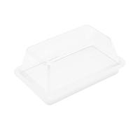HUSHUI Scatola Porta Burro con Coperchio Trasparente e Design Raffinato per e Sala da Pranzo, 7,1x4,5x3,1 Pollici, Include Coltello da Burro (colore trasparente quadrato)