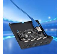 HUSHUI Scheda PCI-E a 4xUSB3.0 Comodo Adattatore di Espansione per Alloggiamento Floppy Anteriore con Finitura Nera 1x Confezione
