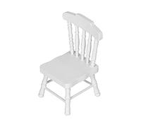 HUSHUI Sedia per Casa delle Bambole 1:12 Mobili in Miniatura in Stile retrò per la Sala Giochi dei Bambini, Materiale in Betulla, 8x5,2x4,5 Cm, Perfetta per la Decorazione della Casa delle Bambole