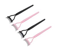 HUSHUI Separatore per Ciglia Spazzola Portatile per Pettine per Denti in Acciaio Inossidabile 4 Pezzi Facile Applicazione del Mascara Nero Rosa