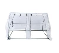 HUSHUI Serra da Giardino, Robusto Telaio in Acciaio con Copertura in Pellicola PE Spessa per Giardinaggio Interno Ed Esterno, Ingresso con Cerniera con Finestra di Ventilazione per la (150*90*90 cm)