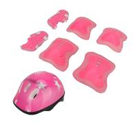 HUSHUI Set Casco da Bici per Bambini Equipaggiamento Protettivo Regolabile Comodi Cuscinetti di Sicurezza per Ciclismo Età da 5 a 14 Anni Plastica Resistente (Roseo)