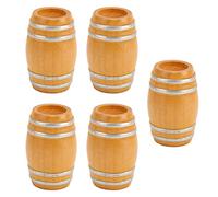 HUSHUI Set di 5 Botti di Birra Vintage in Miniatura in Legno per Decorazioni e Accessori per Case delle Bambole in Scala 1:12 in Legno di Canfora