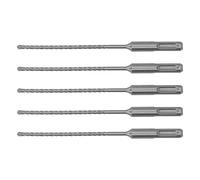 HUSHUI Set di 5 Punte per Martello Perforatore Ad Alta Durezza 2 Punte per Trapano a Percussione con Punta in Carburo per Mattoni, Pietra, Calcestruzzo, 160 Mm (4mm)