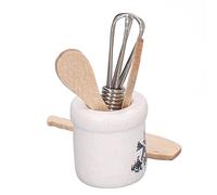HUSHUI Set di Accessori da Cucina per Casa delle Bambole in Scala 1:12 con Frullino per le Uova in Miniatura, Coltello, Forchetta, Cucchiaio, per L'arredamento della Casa delle Bambole, Include 5
