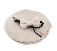 HUSHUI Set di Accessori Fotografici per Berretto Piatto per Neonati Accessori Eleganti per Papillon per Fotografia di Neonati Materiale Misto Cotone 0-1 Mese (#5)