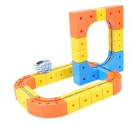 HUSHUI Set di Binari del Treno 3D 81 Pezzi, Giocattolo Costruzione Flessibile per Bambini, Gioco Creativo con Binario Elettrico e Auto
