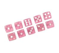 HUSHUI Set di Dadi da 20 Pezzi a 6 Facce, Trasparenti, Durevoli, con Angoli Arrotondati, per Giochi da Tavolo e Insegnamento della Matematica (Rosa con macchie bianche)