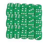 HUSHUI Set di Dadi da 30 Pezzi, Dadi da Gioco in Plastica Resistente, Ideali per Giochi da Tavolo e Insegnamento, Punti con Angoli Arrotondati, Dimensioni Facili da Trasportare (Verde)