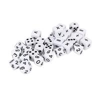 HUSHUI Set di Dadi Didattici da 30 Pezzi per L'apprendimento della Matematica e i Giochi, Dadi in Plastica Resistente di Facile Lettura, Ideali per L'aula e L'uso Domestico