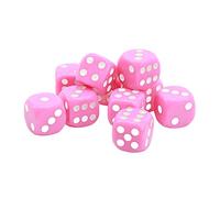 HUSHUI Set di Dadi in Plastica da 30 Pezzi per Giochi da Tavolo Angoli Arrotondati da 16 Mm Resistente e Leggero Facile da Trasportare (Rosa)