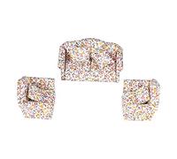 HUSHUI Set di Divani in Miniatura in Scala 1/12 Bellissimo Arredamento per Casa delle Bambole Dal Design Floreale per L'arredamento della Camera dei Bambini con 2 Sedie Singole e 1 Divano Doppio
