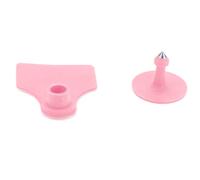 HUSHUI Set di Etichette Auricolari da 100 Pezzi in Plastica Colorata per la Gestione delle Informazioni Sul Bestiame, 5 X 4 Cm, Ideale per Suini, Bovini ovini. (Rosa)
