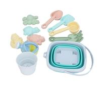 HUSHUI Set di Giocattoli da Spiaggia, Secchielli per Sabbia Pieghevoli da 11 Pezzi e Pale con Stampi per Sabbia Colorati per attività Estive per Bambini nel Parco Giochi sulla Spiaggia (Blu)