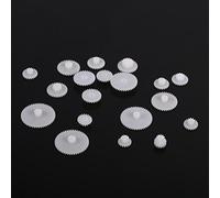 HUSHUI Set di Ingranaggi in Plastica da 19 Pezzi per Auto Robotiche Fai-da-Te Kit di Ingranaggi Resistenti e Leggeri per Modellismo Bianco e Indossabile