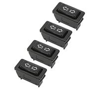 HUSHUI Set di Interruttori per Alzacristalli Elettrici Universali a 5 Pin per Auto con Lampada Verde DC12V 24V Facile Installazione Ideale per Proprietari di Automobili 4 Pezzi Nero