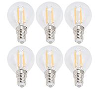 HUSHUI Set di Lampadine a LED G45 6 Pezzi Base Vintage in Vetro Dimmerabile a Luce Calda E14 per Apparecchi di Illuminazione Decorativi per la Casa