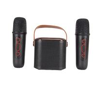 HUSHUI Set di Mini Altoparlanti per Macchina per Karaoke Bluetooth con Luci RGB e 2 Microfoni per Riunioni di Viaggio (Nera)