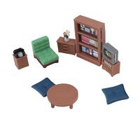 HUSHUI Set di Mobili per Case delle Bambole 1:12 Accessori in Miniatura Realistici per L'arredamento del Soggiorno, 9 Piccoli Mobili per la Casa in Resina