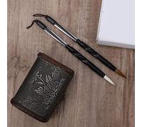 HUSHUI Set di Pennelli da 2 Pezzi, Penne per Calligrafia Non Tossiche per Studenti, Perfette per la Pratica e L'arte, Realizzate in ABS con Pelo di Donnola