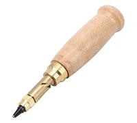 HUSHUI Set di Perforatori Automatici per Pelle, Strumento di Punzonatura Durevole e Sostituibile per Artigianato in Pelle, Manico in Legno, 6 Pezzi