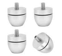 HUSHUI Set di Piedini Isolanti per Altoparlanti in Lega di Alluminio per Cuscinetti Audio per Assorbimento degli Urti 4 unità per Amplificatore e Lettore (Argento)