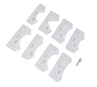 HUSHUI Set di Righelli di Allineamento da 9 Pezzi Guida per Cucire Portatile per Design di Magliette Fai da Te Girocollo e Scollo a V Materiale PVC Bianco
