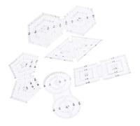 HUSHUI Set di Righelli Patch-work, 5 Pezzi, Strumenti da Cucito a Doppia Forma, Accurati e Durevoli, per la Lavorazione di Tessuti Fai da Te in Acrilico
