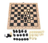 HUSHUI Set di Scacchi Professionali, Dama in Legno 3 in 1, Gioco da Tavolo Backgammon, Giocattolo per attività Familiari e Intrattenimento con gli Amici, con Design Pieghevole per (S)