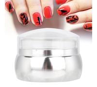 HUSHUI Set di Stampini per Unghie Professionali in Silicone con Coperchio per Stampe Trasparenti, Perfetti per gli Appassionati di Nail art. Design Ecologico (Argento)