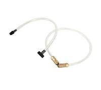 HUSHUI Set di tubi di riempimento dell'olio, tubo ponte in PVC resistente e design in rame, per sistemi di sterzo idraulici fuoribordo, 2 pezzi (connettore in plastica)
