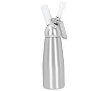 HUSHUI Sifone per Panna in Lega di Alluminio, Dispenser per Schiuma con 3 Ugelli Decorativi, Design Ad Anello di Tenuta per la Casa e il Negozio di Dolci, 500 Ml o 1000 Ml (Modello in alluminio