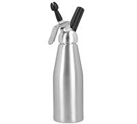 HUSHUI Sifone per Panna in Lega di Alluminio, Dispenser per Schiuma con 3 Ugelli Decorativi, Design Ad Anello di Tenuta per la Casa e il Negozio di Dolci, 500 Ml o 1000 Ml (Modello in alluminio