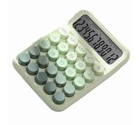 HUSHUI Simpatica Calcolatrice con Pulsanti Grandi, Display Trasparente, Elegante per Studenti, Ufficio, 12 Cifre, Plastica, 1 unità (Verde)
