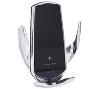 HUSHUI Staffa di Montaggio per Caricabatterie Wireless per Auto con Sensore a Infrarossi Intelligente Ricarica Rapida per Tutti gli Smartphone Argento 15W