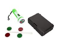 HUSHUI Strumento per Test Binoculare con Luce a 4 Punti per il Controllo della Soppressione degli Occhi per Bambini e Adulti - Distanza Pupilla Regolabile, Colore Rosso Verde, Materiale ABS