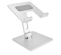 HUSHUI Supporto per Tablet Supporto per Tablet Regolabile in Lega di Alluminio per Uso Desktop Staffa per Portatile e Pieghevole Argento 13x13 Cm