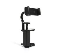 HUSHUI Supporto per Telefono per Chitarra, Supporto per Telefono Ruotabile a 360° Regolabile Anti-allentamento Leggero con Morsetto Telescopico, per Basso Ukulele