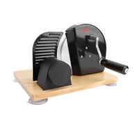 HUSHUI Tagliapane manuale, in legno di acciaio inox, regolabile in legno, spessore e attacco a manovella, con 170 mm, per cucina fatta in casa, panetteria, uso commerciale