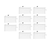 HUSHUI Tasch a Matita a Maglie da 10 Pezzi, Borse per Organizzatori di Carta A6 con Cartelle di File di Documenti Resistenti a Lacrime (Bianco)
